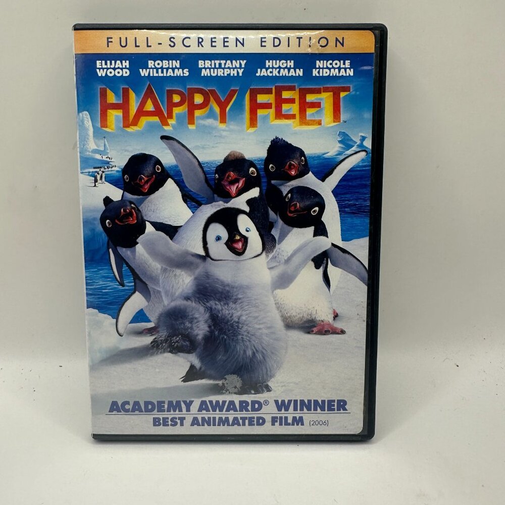 Happy Feet Full-Screen Edition DVD Rated PG Warner Bros Robin Williams